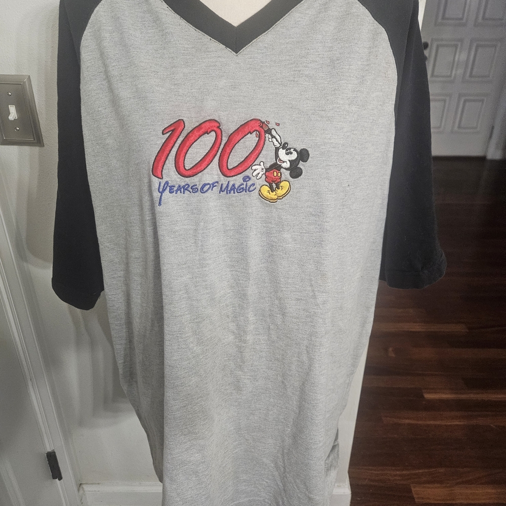 Vintage Disney 100 Yrs Of magic  Disney Parks Embroidered T Shirt Sz XXL